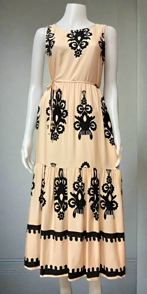Summer Casual Sleeveless Maxi Dress With Waist Tie